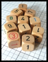 Dice : Dice - Game Dice - Unknown Wood with Numerals - Jun 2014